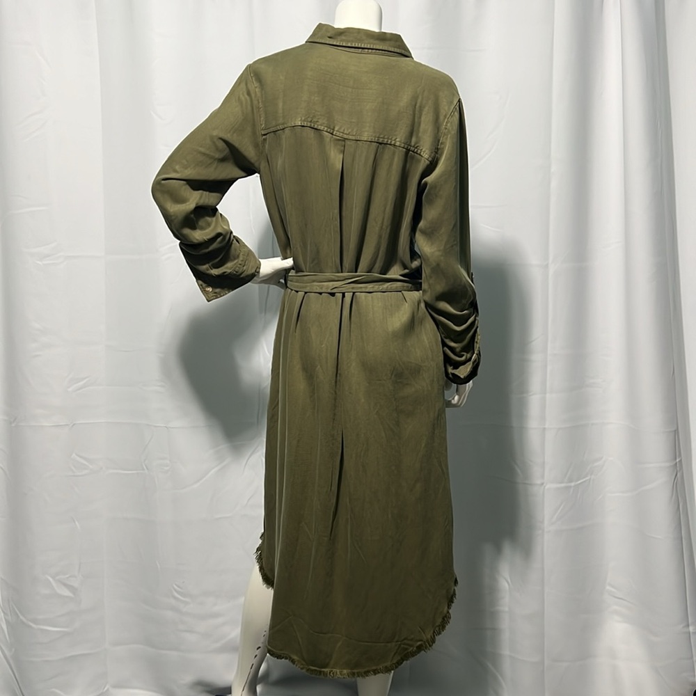 NWT Thread & Supply Long Sleeve Bobbi Dress Olive Green Large - Picture 7 of 17